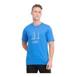IZOD Saltwater Relaxed Classics Blue Revival Sailboat Short Sleeve Graphic Shirt